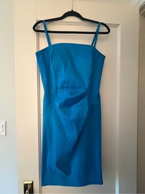 Calvin Klein Turquoise Blue Strapless Sheath Dress Size 10